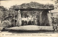CPA Menhir Dolmen Saint Nazaire Dolmen Trilittre Enfant