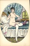 CPA Fantaisie Illustrateur Femme Nu erotique