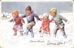 CPA Fantaisie Illustrateur Feiertug Enfants