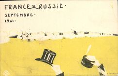 CPA Fantaisie Illustrateur France Russie Septembre 1901 Russia 