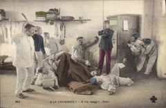 CPA Militaria A la chambree A vos rangs 
