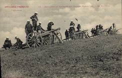 VINTAGE POSTCARD Militaria Field artillery to the army maneuvers Out of battery
