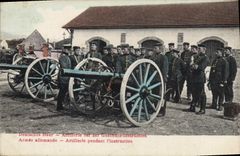 CPA Militaria Armee allemande Artillerie pendant l'instruction 