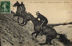 VINTAGE POSTCARD Militaria Camp of Mailly Attack of a nipple Horse