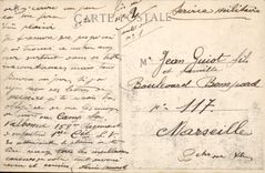 VINTAGE POSTCARD Militaria Valbonne Service in shift