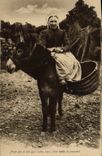 CPA Folklore Femme ane Mule Normandie