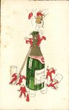 CPA Lutin Fantaisie Champagne 