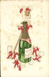 CPA Lutin Fantaisie Champagne