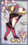 CPA Lutin Fantaisie Pauqes Illustrateur Ange Poussins