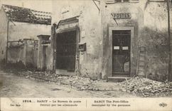 CPA Hotel des Postes Barcy Le bureau de poste detruit par les allemands Militaria 