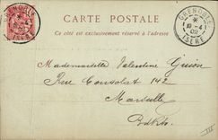 VINTAGE POSTCARD and Post office building Grenoble Telegraph