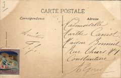 Exposición internacional de la POSTAL de la VENDIMIA de la casa de Marsella 1908 de la electricidad del cuarto de la postal de la correspondencia