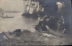 CPA Salon de l'Ecole Francaise 1911 Le soir de la vie Plument Publicite Neurdein Photographes Cartes Postales illustrees