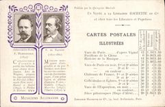 CPA Publicite Cartes postales illustrees Humperdinck Flotow Musiciens allemands TOP