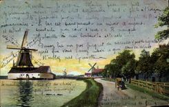 CPA Moulin a vent Zaandam 