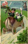 CPA Moulin a vent Enfant Automobile 