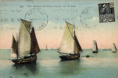 CPA Bateau Peche Barques de peche voguant vers le large 