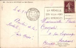 VINTAGE POSTCARD Bateau Fishes Port of the La Rochelle towards Saint Saver