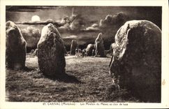 CPA Dolmen Menhir Carnac Les menhirs du Menec au clair de lune 
