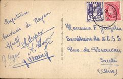 VINTAGE POSTCARD Dolmen Menhir Morgat Menhir the Republican one and the dolmen reverses At the bottom the Island of Laber