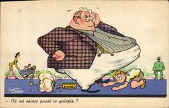 VINTAGE POSTCARD does Fantasy Illustrator Man or esdt still pass this urchin?