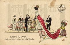 VINTAGE POSTCARD Fantaisie Illustrator the Summer has Evian