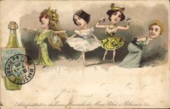 VINTAGE POSTCARD Fantaisie Illustrator Administration of mineral water of the Pilat Mount has Pelussion