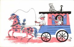 VINTAGE POSTCARD Fantasy Illustrator Children Barouche
