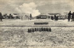VINTAGE POSTCARD Militaria Camp of Trawl-nets Schools has fire Batteries of 95 In the Obus foreground of 95 mm
