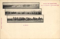 CPA Militaria Revue des Reservistes de la 11 eme division 1899 Le defile