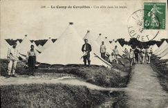 VINTAGE POSTCARD Militaria the camp of Cercottes an alley in the tents