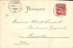 CPA Fantaisie Lutin Gruss von Amor Coeur