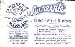 CPA Cartes Postales General Gamelin Publicite Mazoire Rue Rambuteau Paris TOP