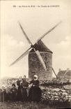VINTAGE POSTCARD Windmill the point of the Strong current the mill of Lescoff Folklore