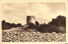 VINTAGE POSTCARD Windmill Fontvieille Moulin of has Daudet Voir letter of My Mill