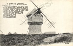 VINTAGE POSTCARD Windmill Guerande Mill of Creamy said Mill of the devil