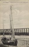 VINTAGE POSTCARD Bateau of sin Treport Barque of sin in the pier has low tide