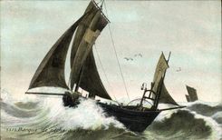 CPA Bateau de peche Barque de peche au large 