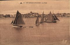 CPA Bateau de peche Les Sables d'Olonne La rade 