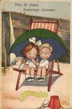 VINTAGE POSTCARD Fantasy Illustrator Children Little place much of love
