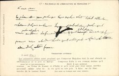CPA Napoleon 1er Fac simile de l'abdication