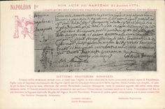 CPA Napoleon 1er Acte de bapteme 21 juillet 1771 Ajaccio Corse 