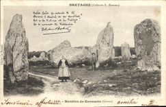 VINTAGE POSTCARD Dolmen Menhir Menhirs of Kermario Carnac Botrel