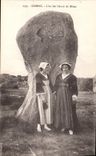 VINTAGE POSTCARD Dolmen Carnac Menhir One of the giants of Menec Folklore
