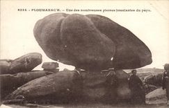 CPA Dolmen Menhir Ploumanac'h Une des nombreuses pierres branlantes du pays Folklore 