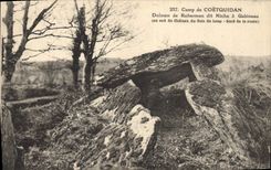 VINTAGE POSTCARD Dolmen Menhir Camp of Coetquidan Dolmen of Rocherman says Niche has Gabineau