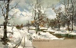 Escenas del ilustrador de la fantasía de la POSTAL de la VENDIMIA del invierno