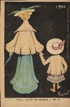Modo 1900 de la esposa del niño del ilustrador de la fantasía de la POSTAL de la VENDIMIA