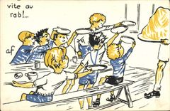 Ilustrador de la fantasía de la POSTAL de la VENDIMIA rápidamente con el rab