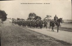 VINTAGE POSTCARD Militaria army maneuvers of Western North Moving